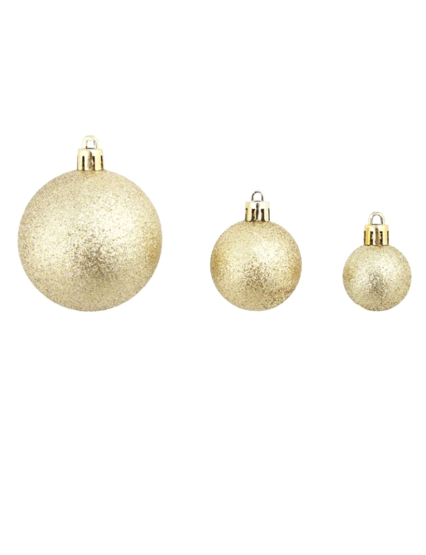 imagem de vidaXL Conjunto de bolas de natal 100 pcs 3/4/6 cm dourado7