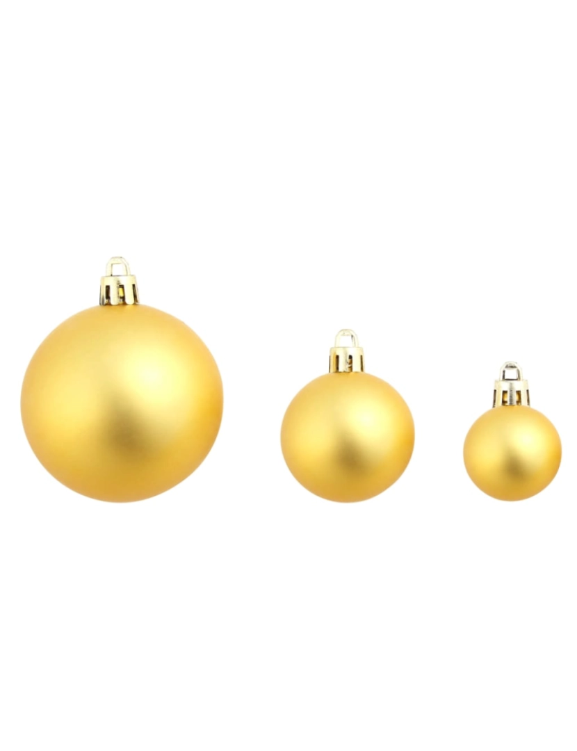 imagem de vidaXL Conjunto de bolas de natal 100 pcs 3/4/6 cm dourado9