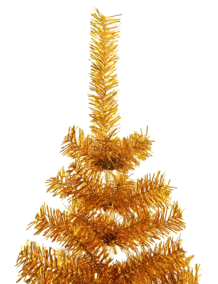 imagem de vidaXL Árvore de Natal artificial com suporte 240 cm PET dourado4