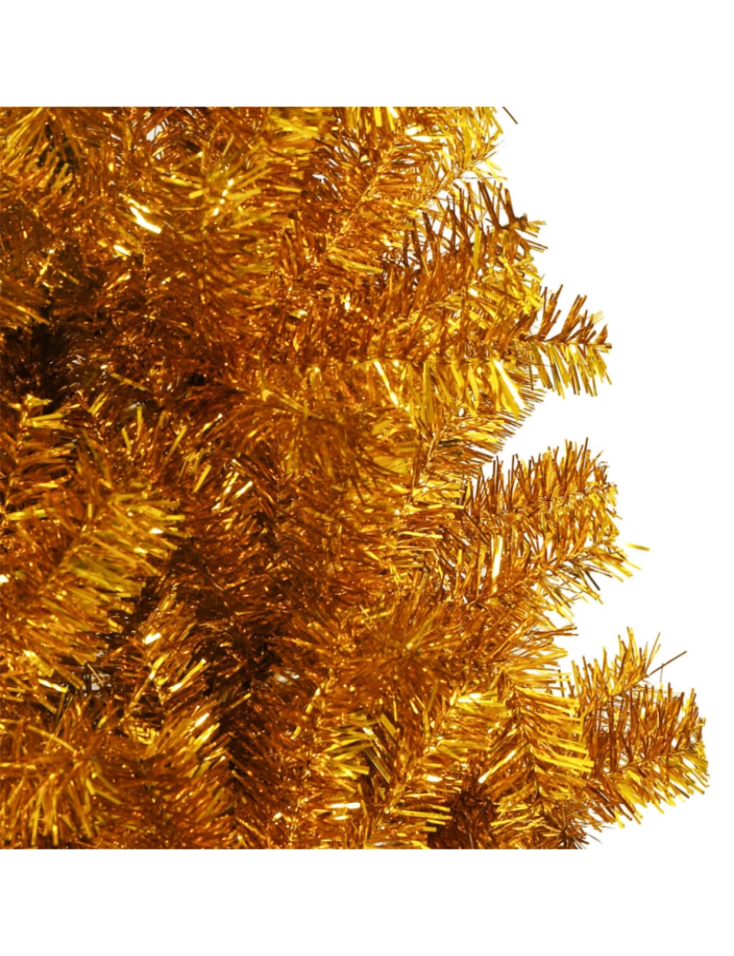 imagem de vidaXL Árvore de Natal artificial com suporte 240 cm PET dourado5