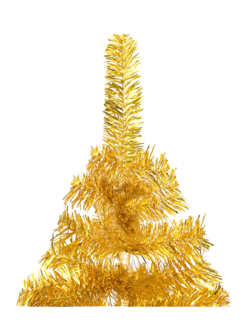 imagem de vidaXL Árvore Natal artificial pré-iluminada c/bolas 210cm PET dourado4