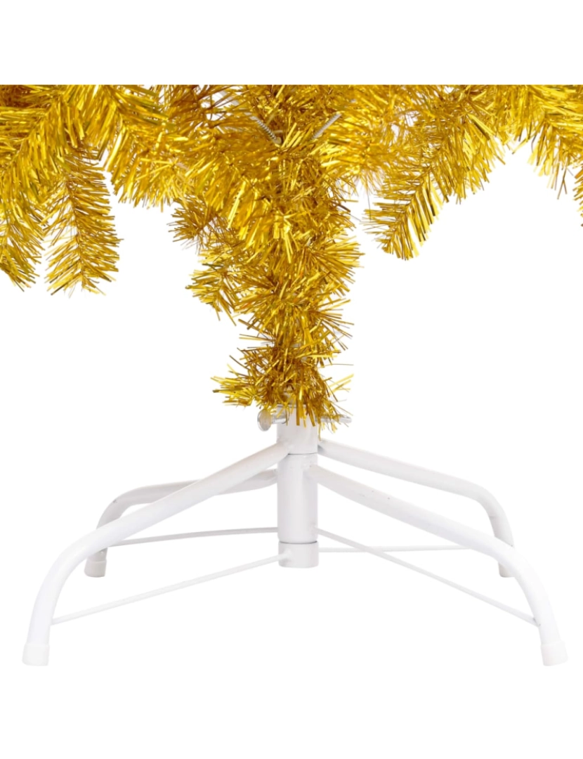 imagem de vidaXL Árvore Natal artificial pré-iluminada c/bolas 210cm PET dourado5