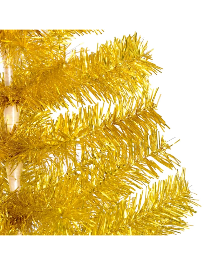 imagem de vidaXL Árvore Natal artificial pré-iluminada c/bolas 240cm PET dourado5