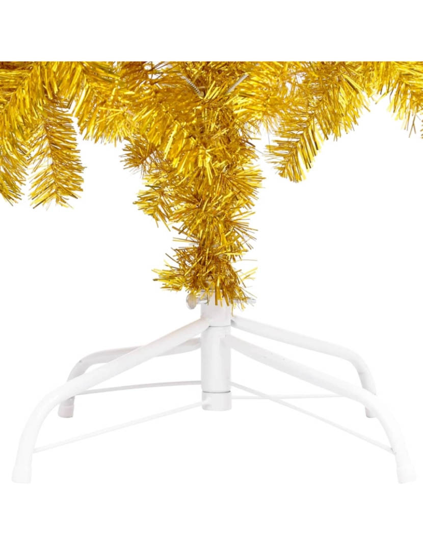 imagem de vidaXL Árvore Natal artificial pré-iluminada c/bolas 240cm PET dourado6