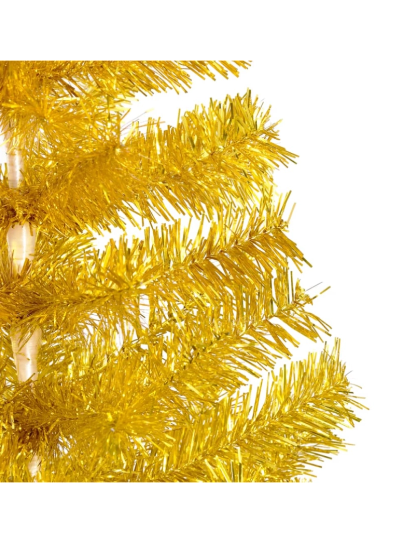 imagem de vidaXL Árvore Natal artificial pré-iluminada c/bolas 180cm PET dourado3