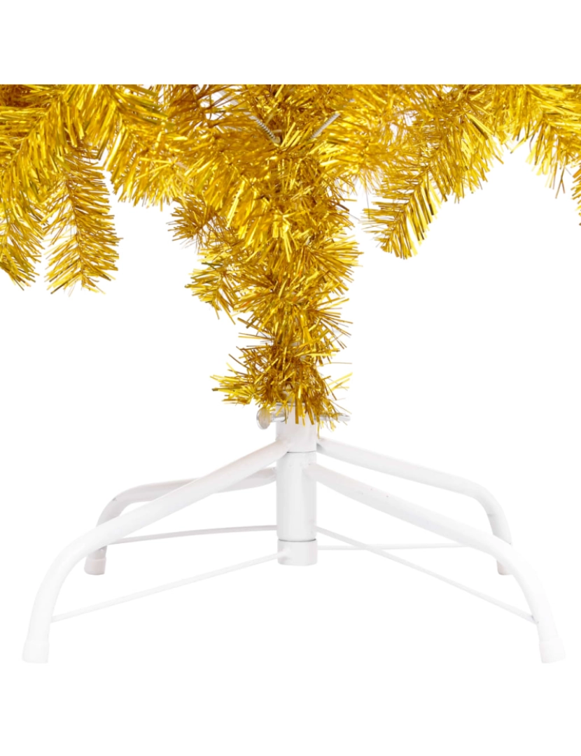 imagem de vidaXL Árvore Natal artificial pré-iluminada c/bolas 180cm PET dourado5