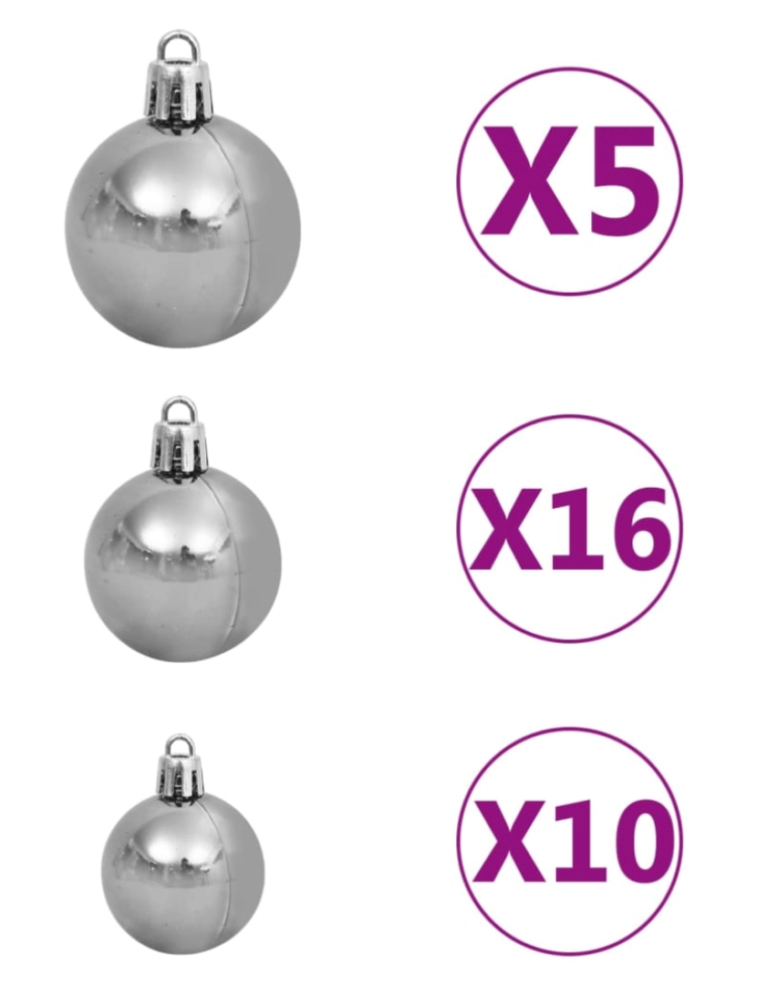 imagem de vidaXL Árvore Natal artificial pré-iluminada c/bolas 240cm PET dourado10