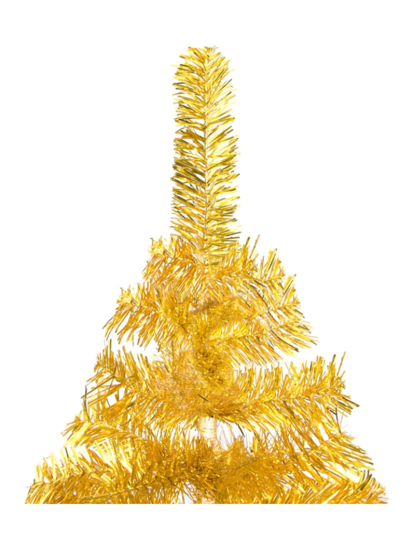 imagem de vidaXL Árvore Natal artificial pré-iluminada c/bolas 240cm PET dourado4