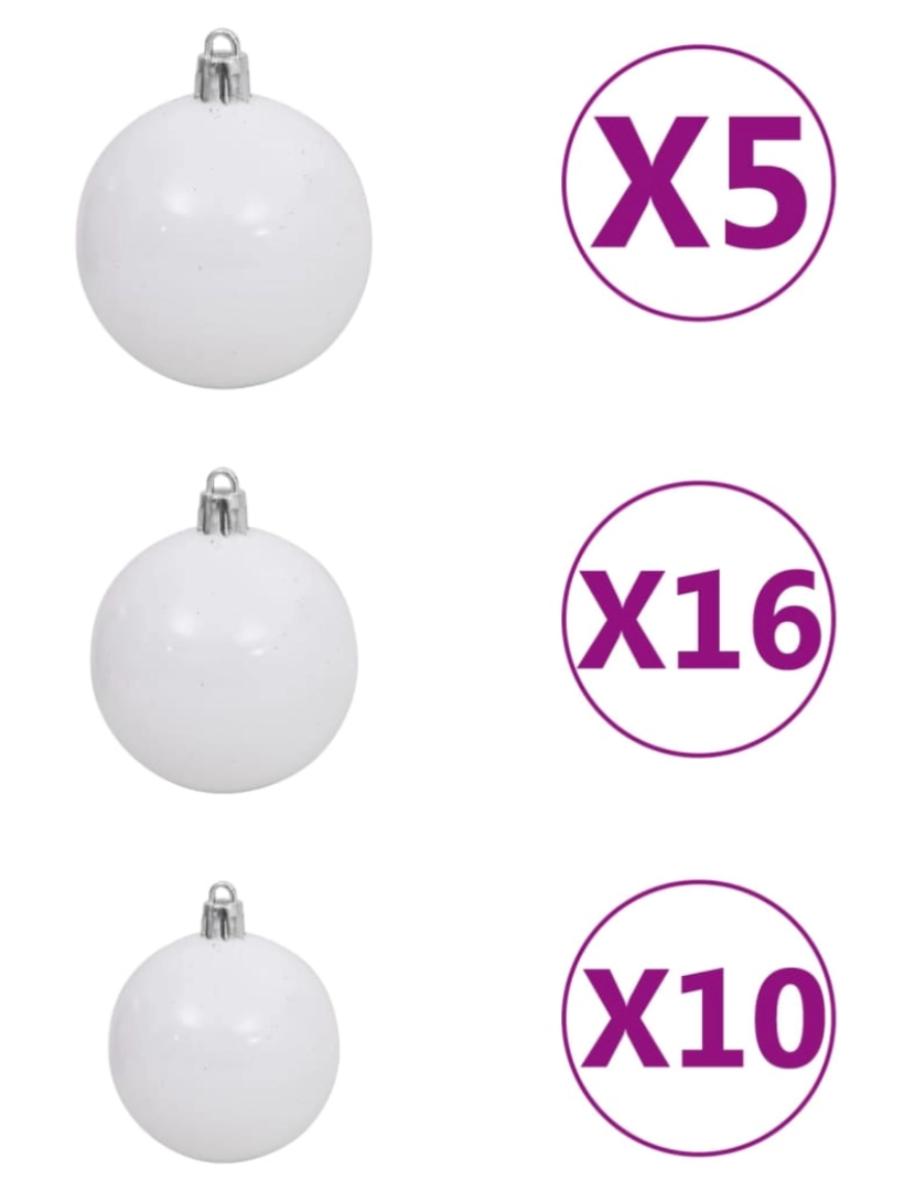 imagem de vidaXL Árvore Natal artificial pré-iluminada c/bolas 240cm PET dourado6