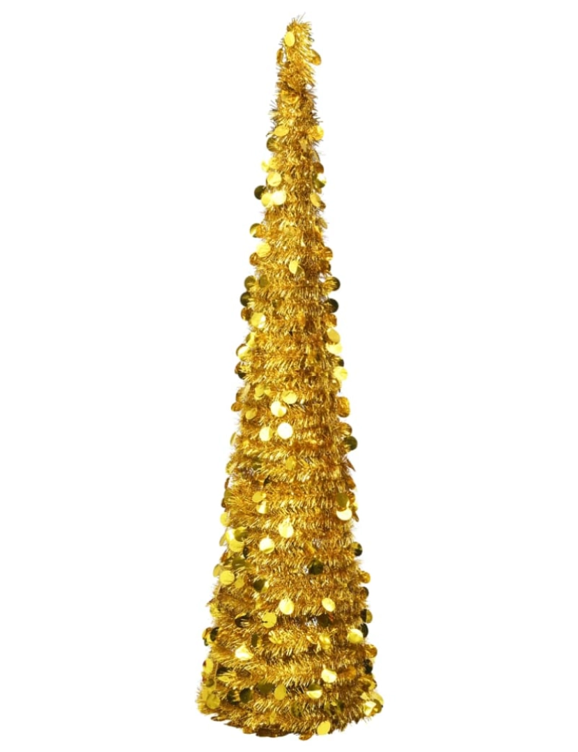 imagem de vidaXL Árvore de Natal pop-up artificial 180 cm PET dourado2