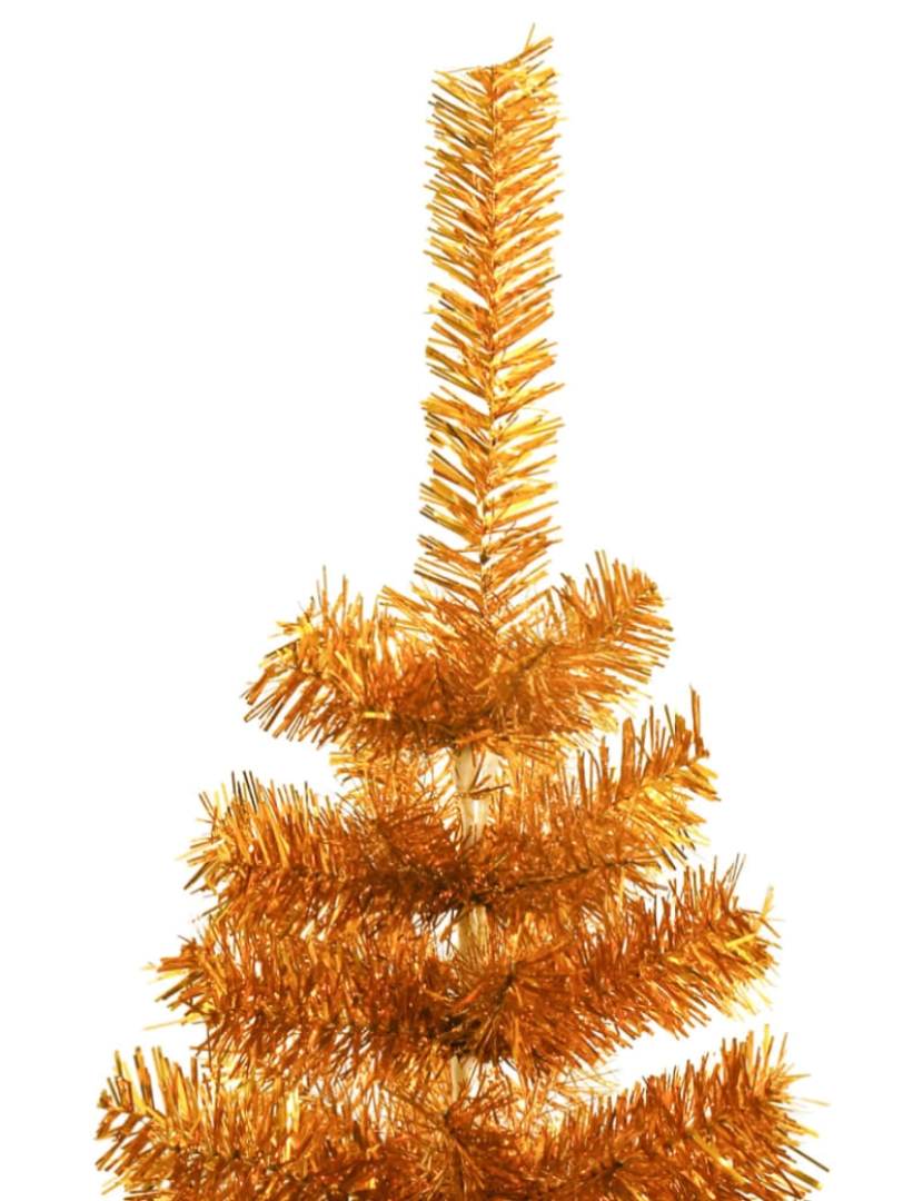 imagem de vidaXL Árvore de Natal artificial com suporte 120 cm PET dourado4