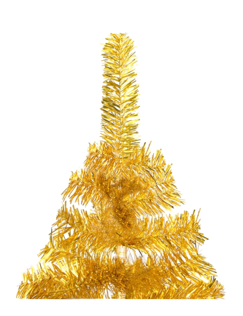 imagem de vidaXL Árvore Natal artificial pré-iluminada c/bolas 150cm PET dourado3