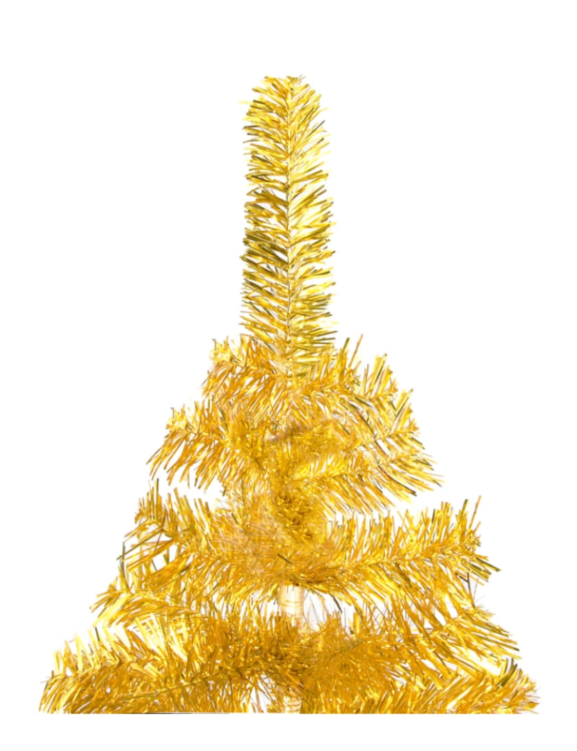 imagem de vidaXL Árvore Natal artificial pré-iluminada c/bolas 210cm PET dourado4