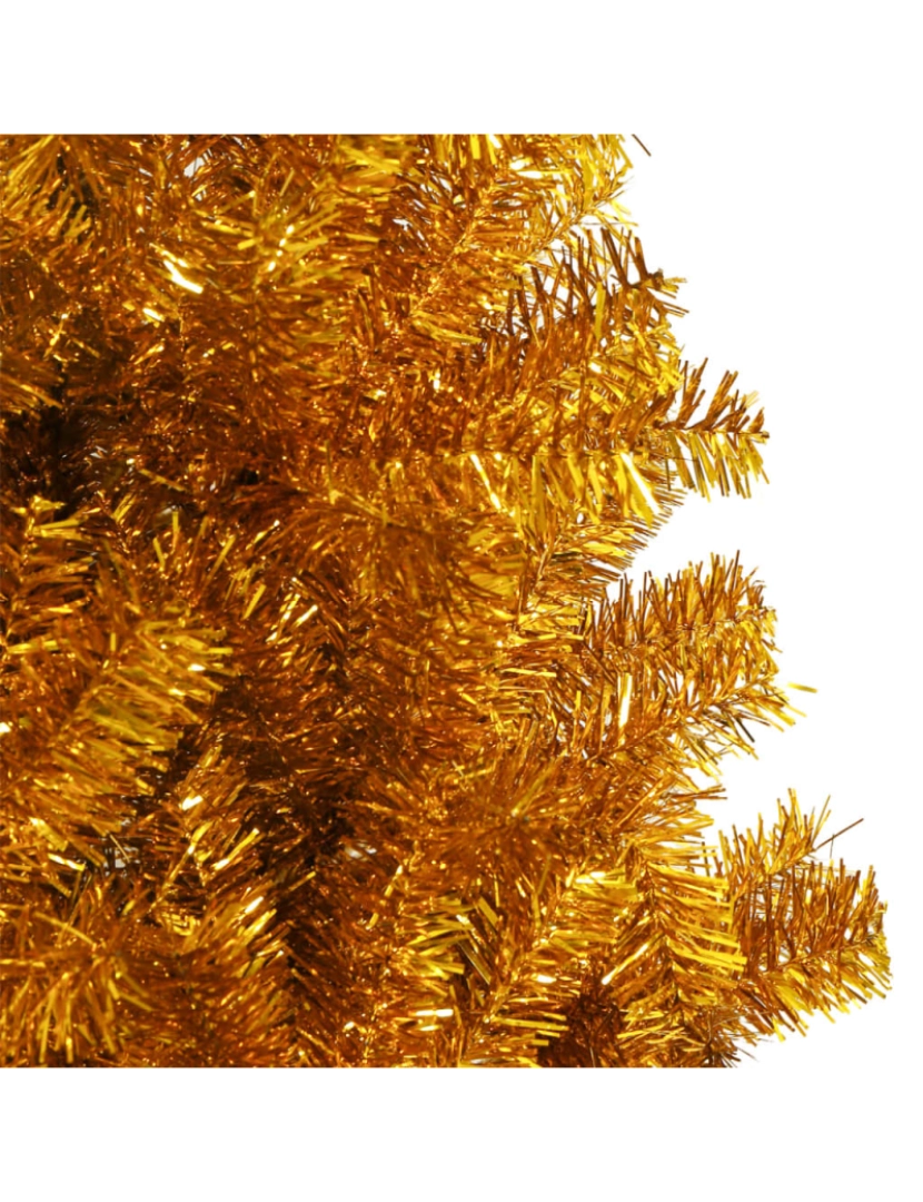 imagem de vidaXL Árvore de Natal artificial com suporte 210 cm PET dourado5