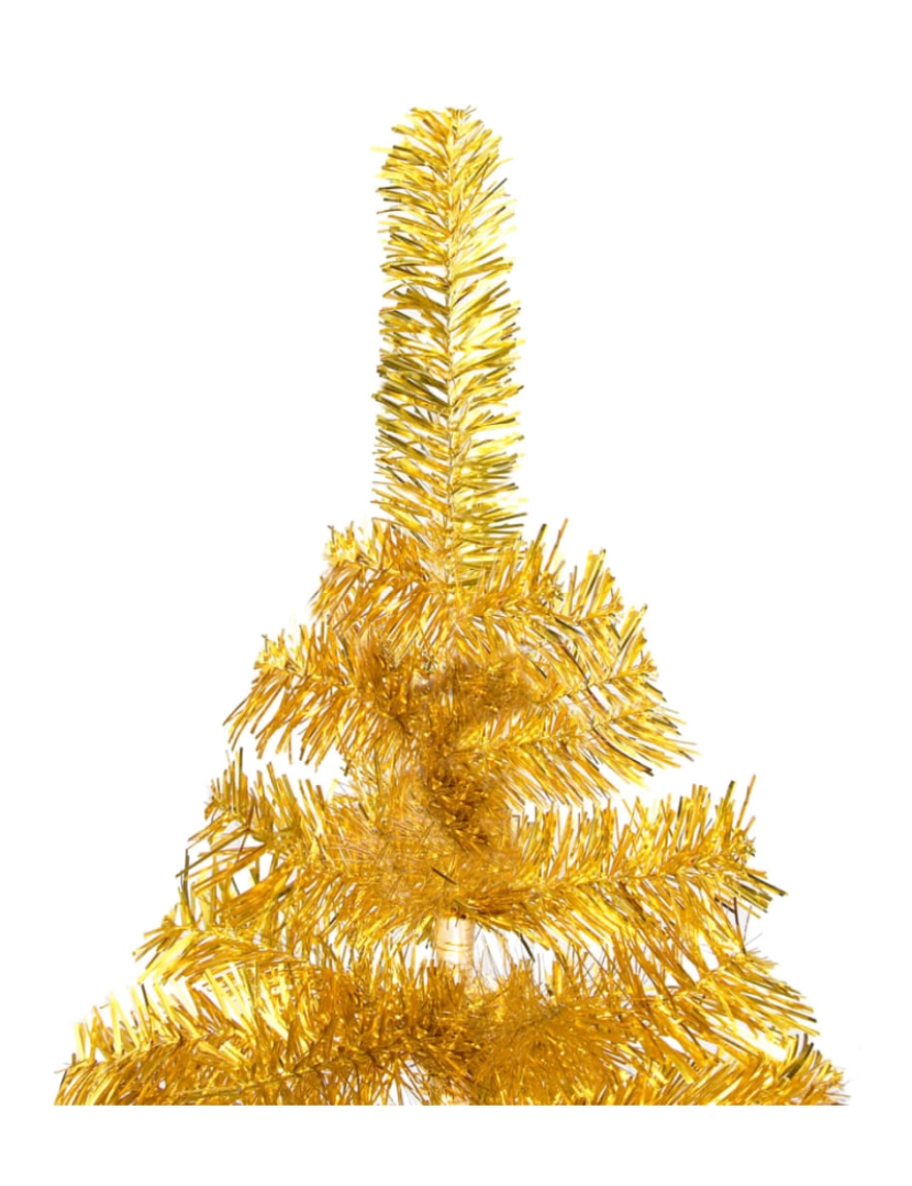 imagem de vidaXL Árvore Natal artificial pré-iluminada c/bolas 120cm PET dourado3