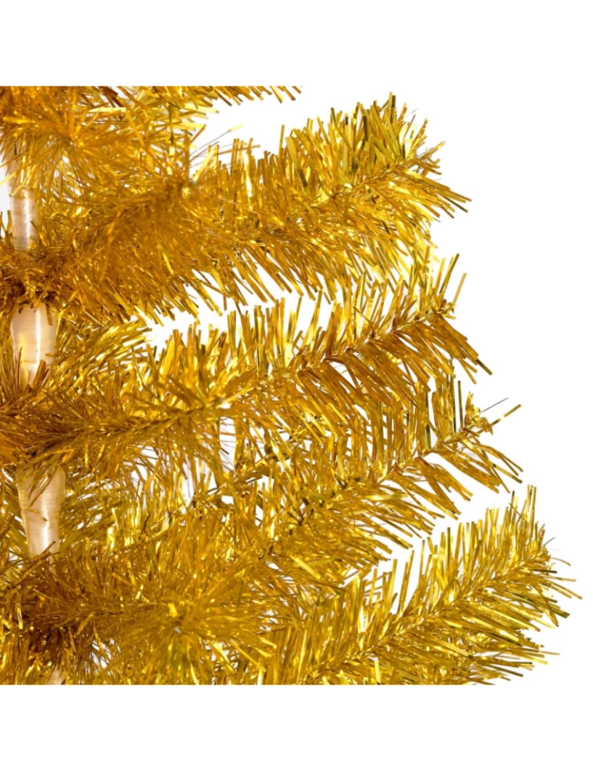 imagem de vidaXL Árvore Natal artificial pré-iluminada c/bolas 120cm PET dourado4