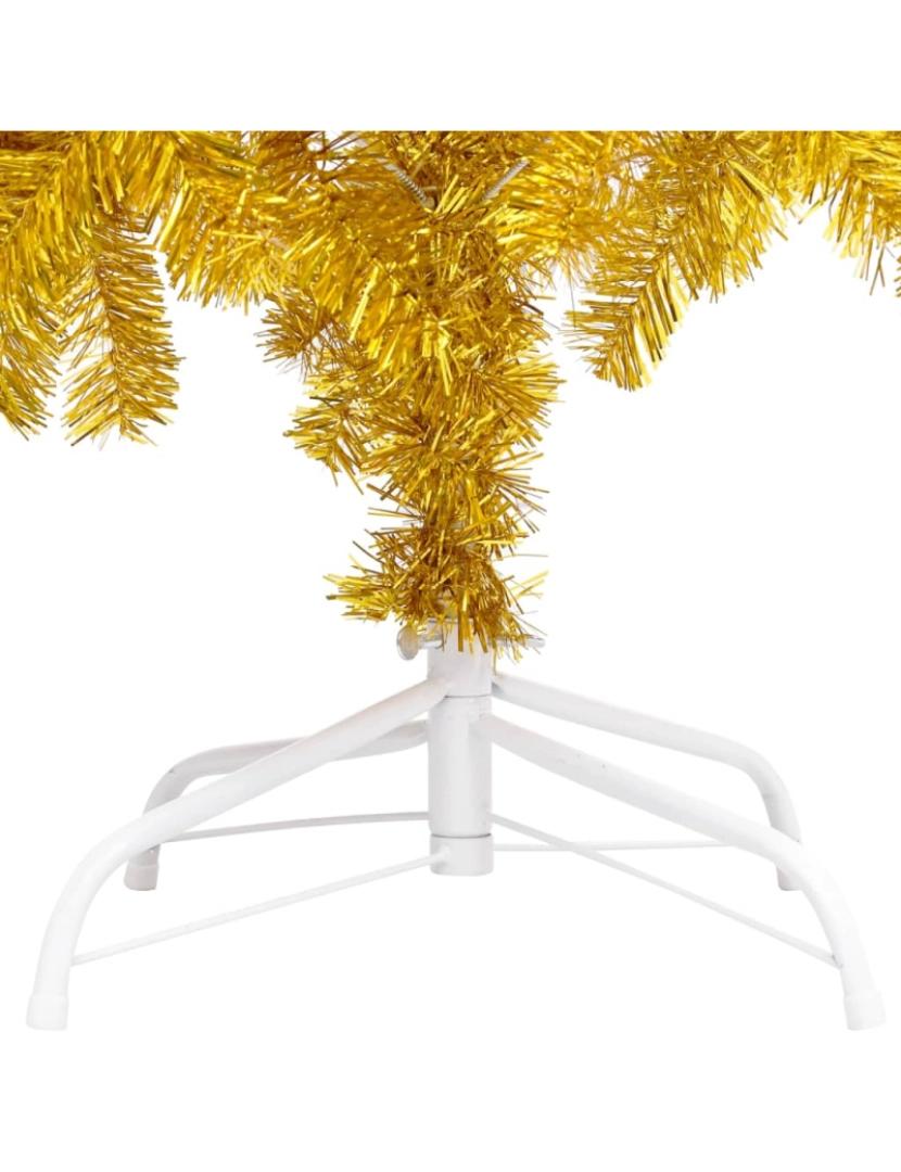 imagem de vidaXL Árvore Natal artificial pré-iluminada c/bolas 120cm PET dourado5