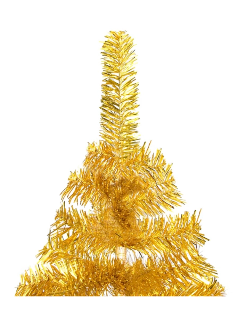 imagem de vidaXL Árvore Natal artificial pré-iluminada c/bolas 120cm PET dourado4