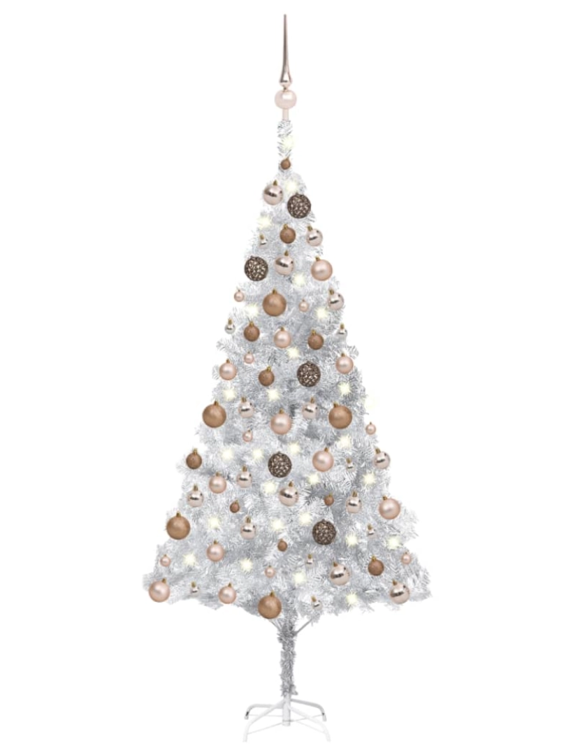 Vidaxl - vidaXL Árvore Natal artificial pré-iluminada c/bola 180cm PET prateado