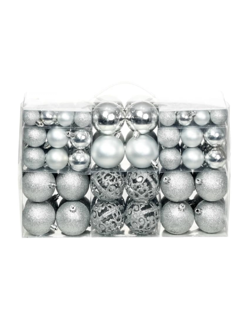 Vidaxl - vidaXL Conjunto de bolas de natal 100 pcs 3/4/6 cm prateado