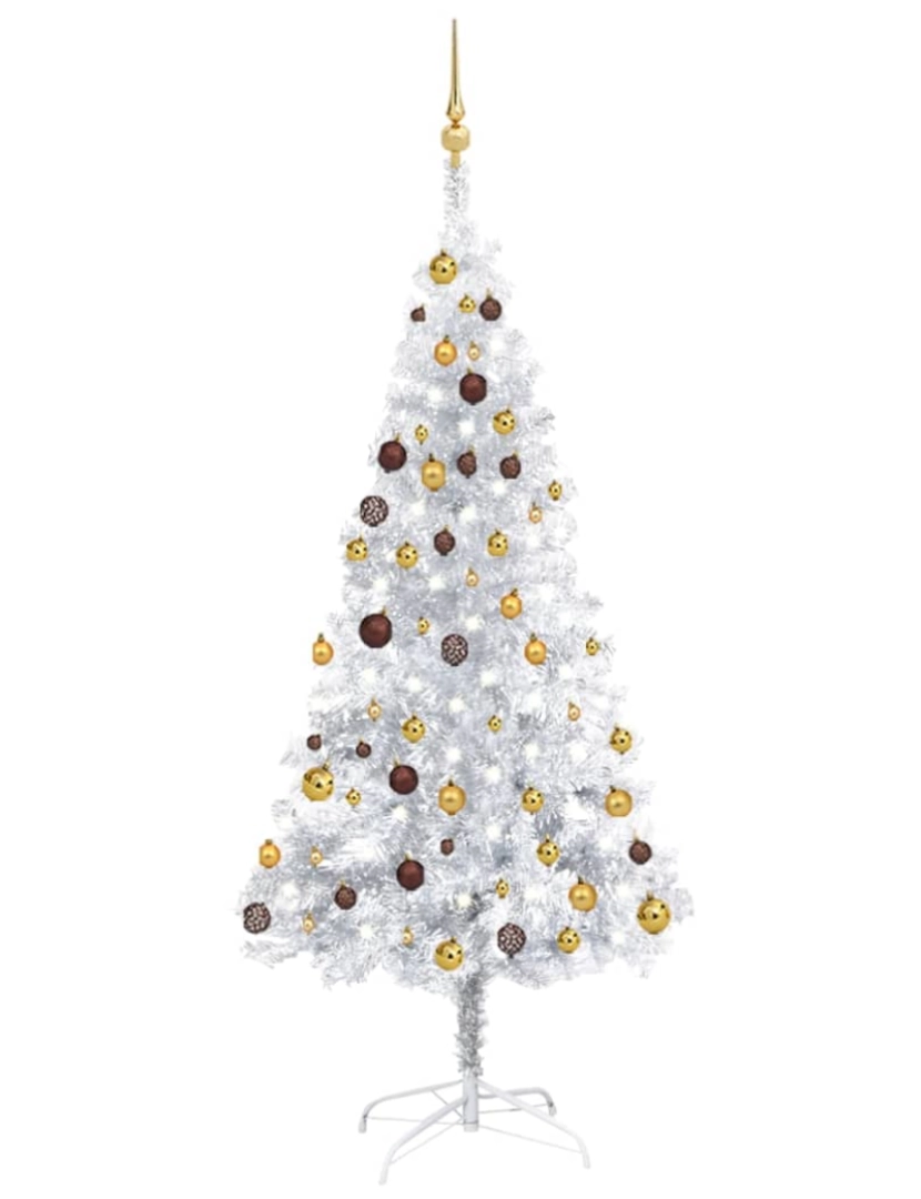 Vidaxl - vidaXL Árvore Natal artificial pré-iluminada c/bola 180cm PET prateado