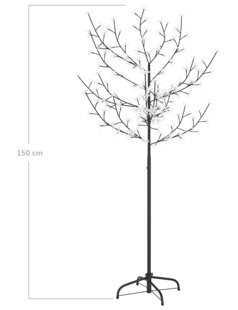 imagem de vidaXL Árvore de Natal 120 LED flor cerejeira luz branco quente 150 cm10