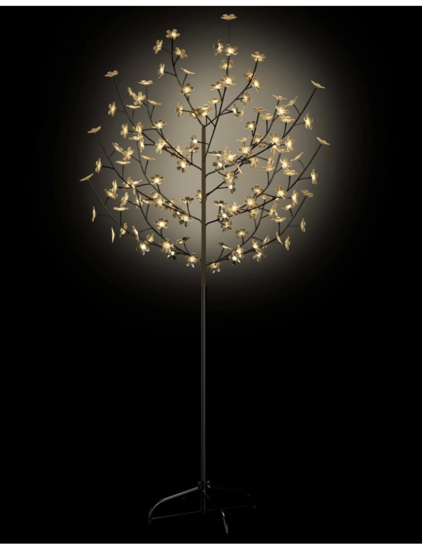 imagem de vidaXL Árvore de Natal 120 LED flor cerejeira luz branco quente 150 cm5