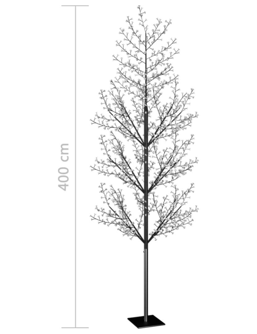 imagem de vidaXL Árvore de Natal 1200 luzes LED flor cerejeira luz azul 400 cm11