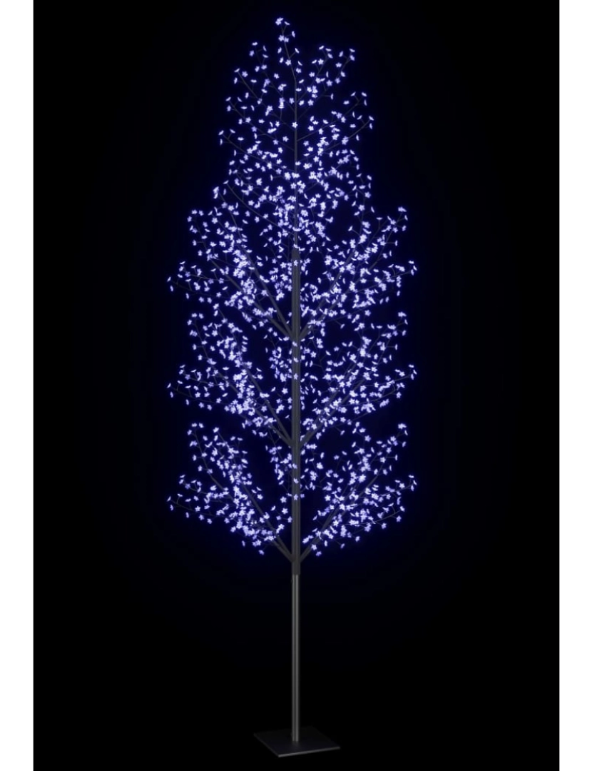 imagem de vidaXL Árvore de Natal 1200 luzes LED flor cerejeira luz azul 400 cm5