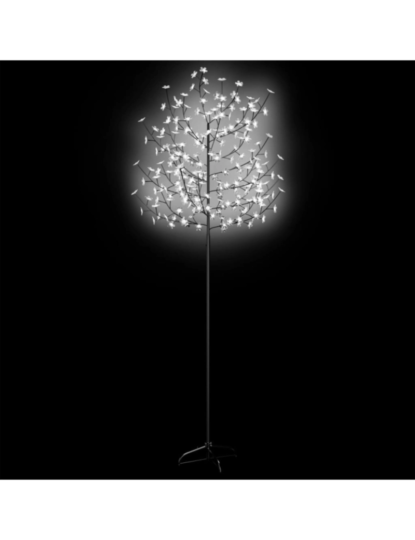 imagem de vidaXL Árvore de Natal 220 LED flor cerejeira luz branco frio 220 cm5