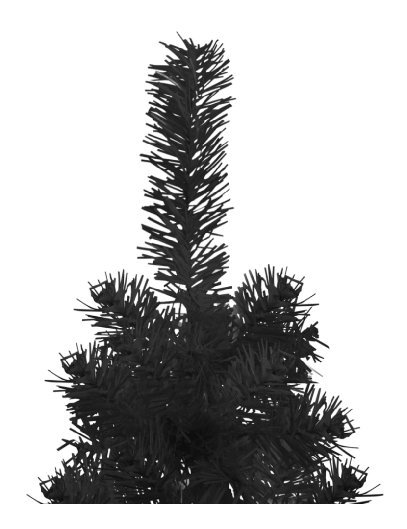 imagem de vidaXL Meia árvore de Natal fina com suporte 210 cm preto6