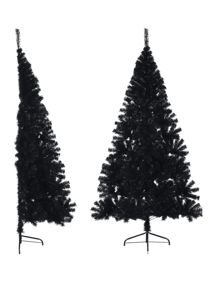 Vidaxl - vidaXL Meia árvore de Natal artificial com suporte 210 cm PVC preto