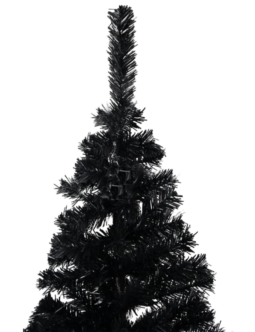 imagem de vidaXL Árvore Natal artificial pré-iluminada c/ bolas PVC preto4