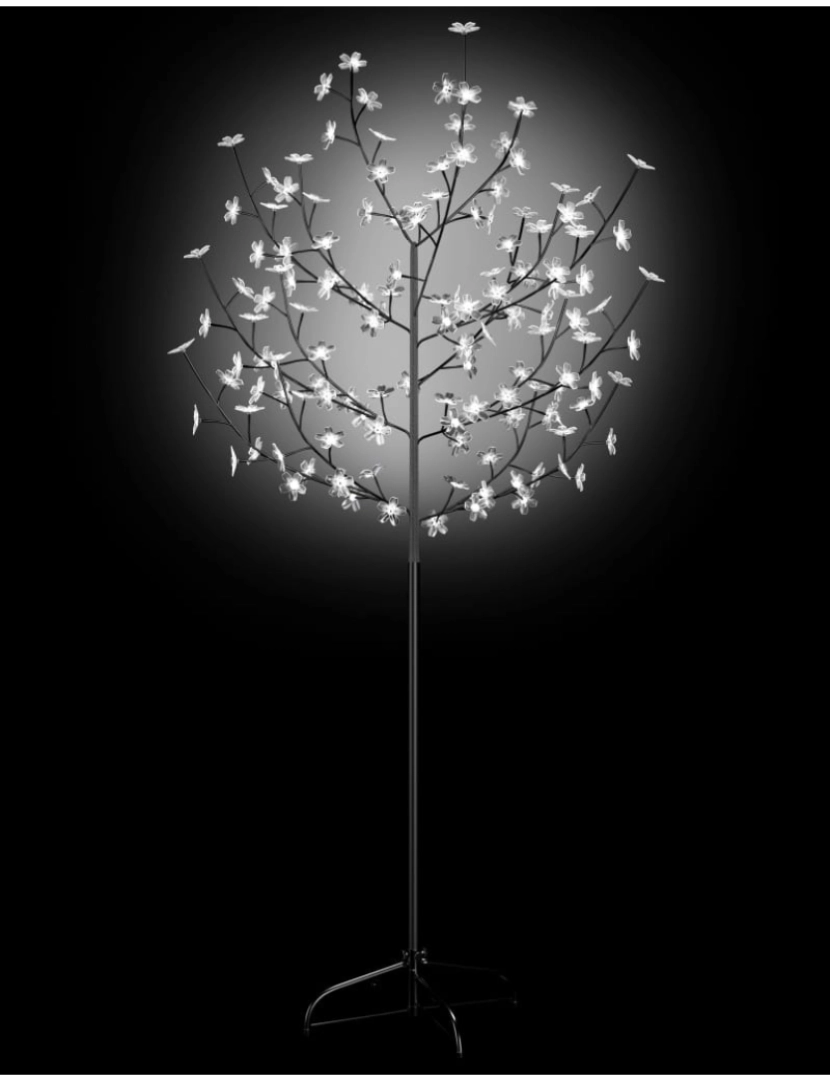 imagem de vidaXL Árvore de Natal 120 LED flor cerejeira luz branco frio 150 cm5