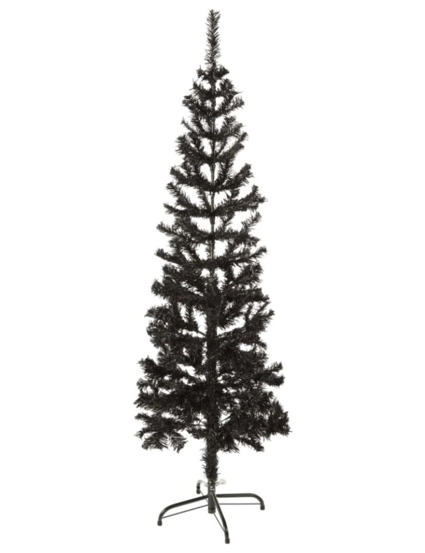 imagem de vidaXL Árvore de Natal fina 120 cm preto3