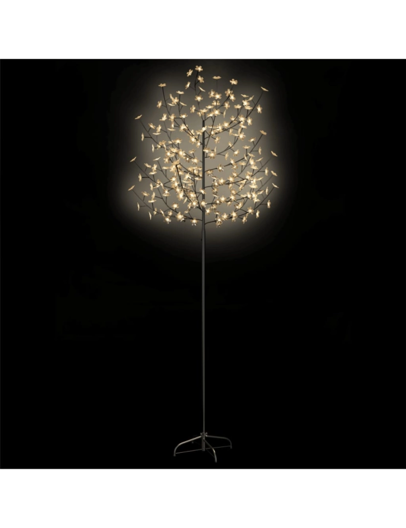 imagem de vidaXL Árvore de Natal 220 LED flor cerejeira luz branco quente 220 cm5