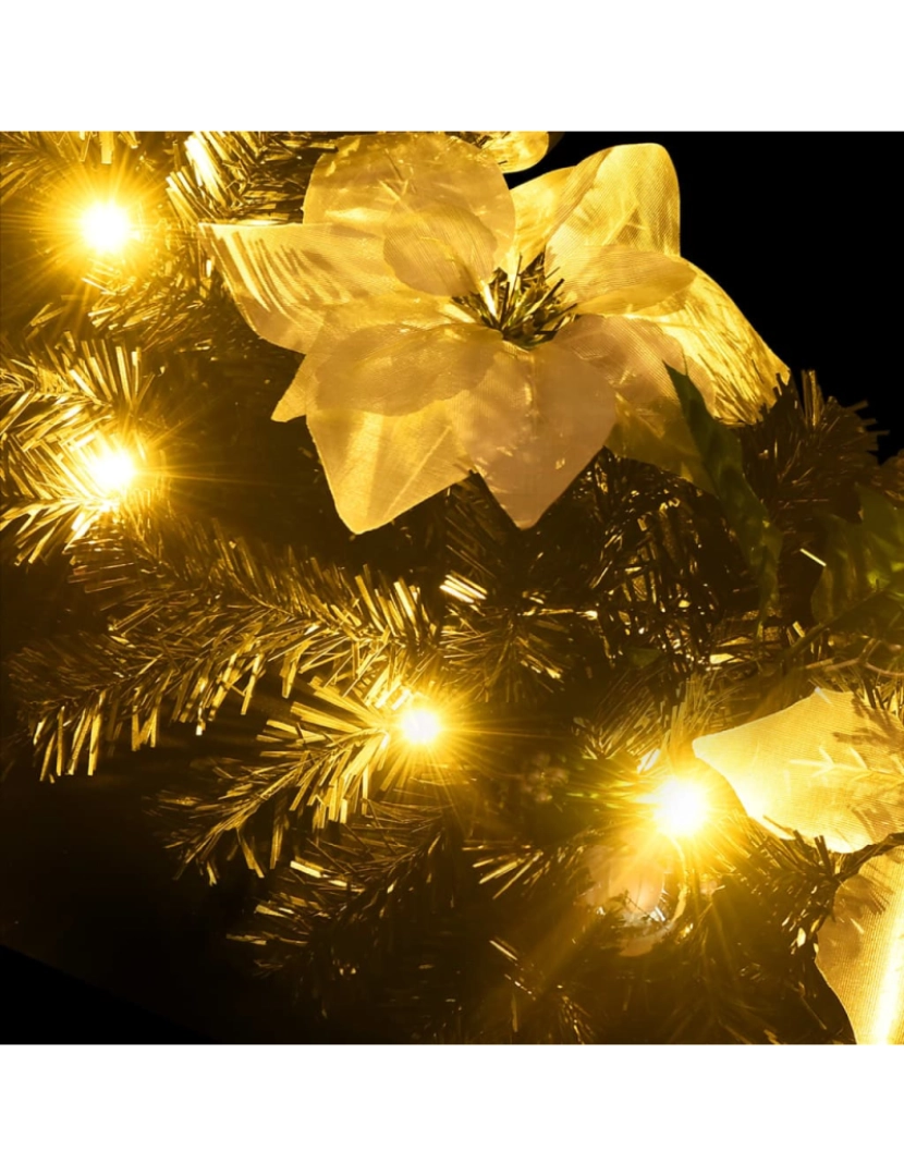 imagem de vidaXL Grinalda de Natal com luzes LED 2,7 m PVC preto7