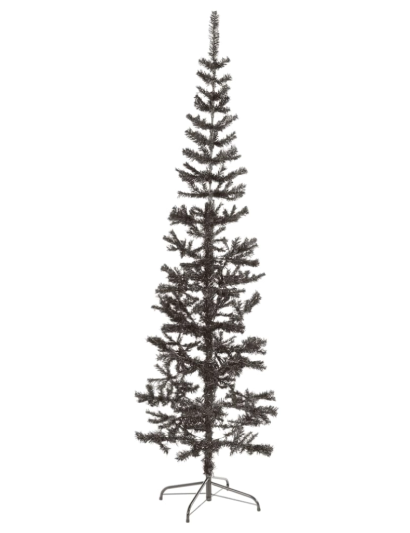 imagem de vidaXL Árvore de Natal fina 210 cm preto3