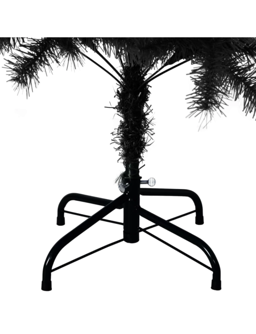 imagem de vidaXL Árvore de Natal artificial com suporte 120 cm PVC preto6