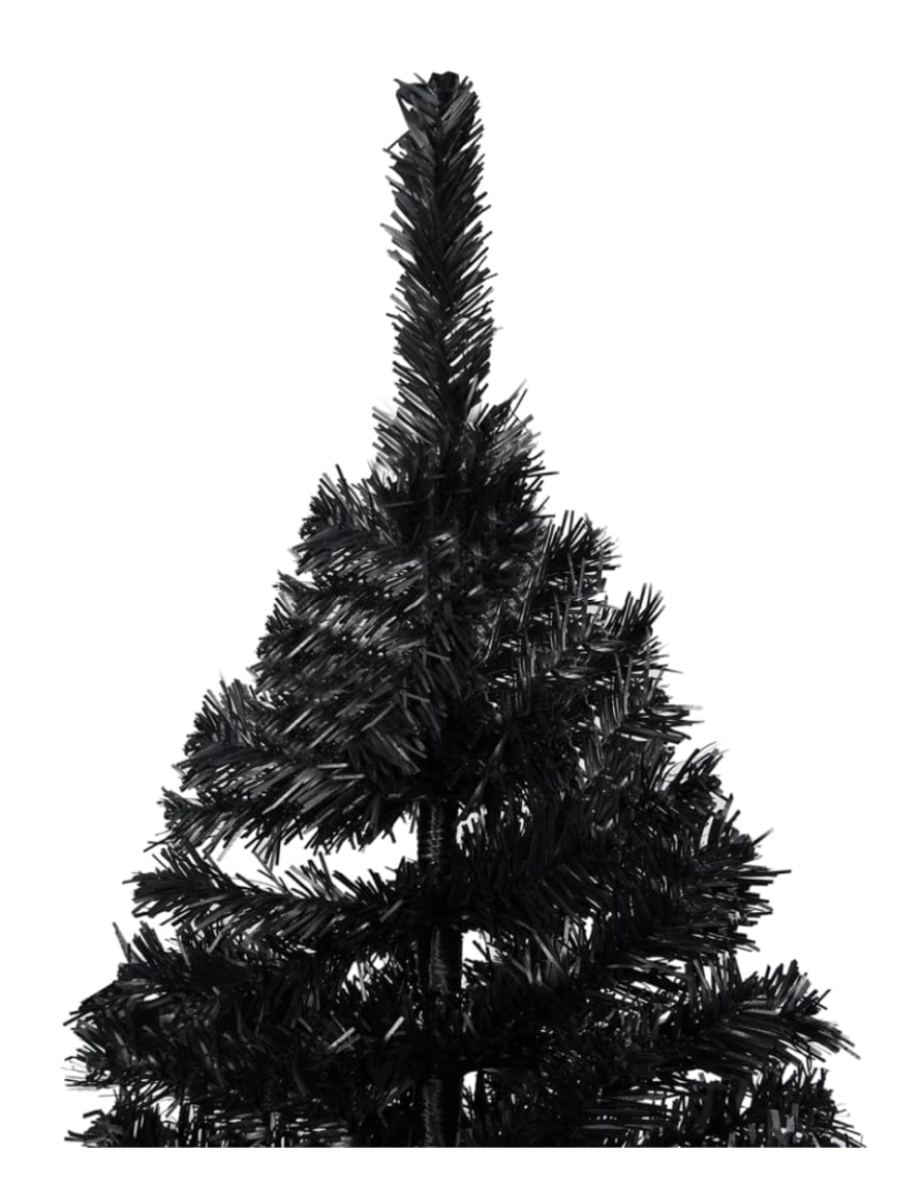 imagem de vidaXL Árvore Natal artificial pré-iluminada c/ bolas 240cm PVC preto4