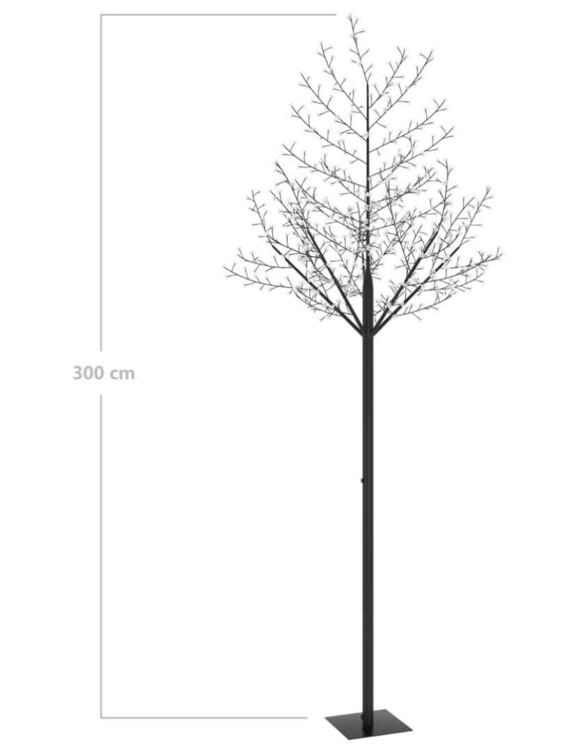 imagem de vidaXL Árvore de Natal 600 LED flor cerejeira luz azul 300 cm10