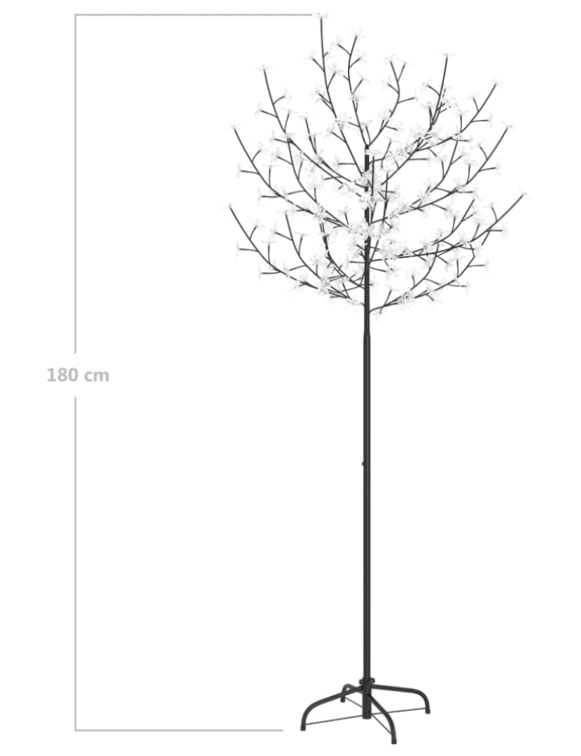 imagem de vidaXL Árvore de Natal 200 LED flor cerejeira luz branco quente 180 cm10