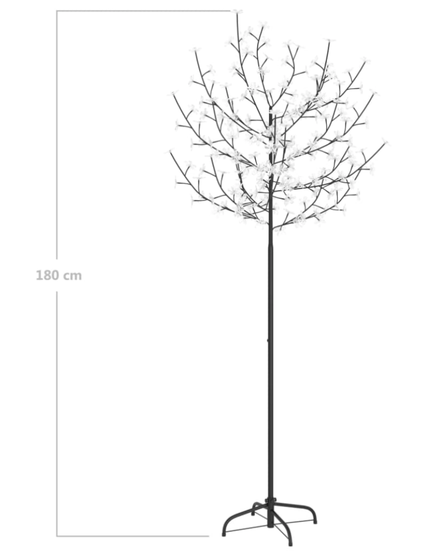 imagem de vidaXL Árvore de Natal 200 LED flor cerejeira luz branco azulado 180cm10