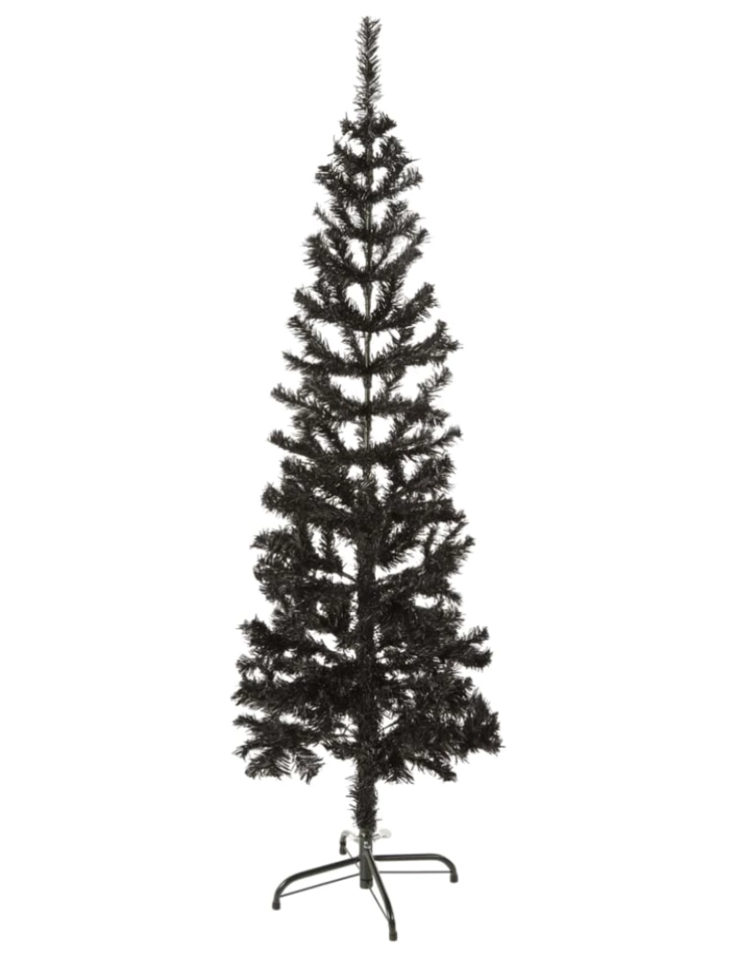 imagem de vidaXL Árvore de Natal fina 150 cm preto3