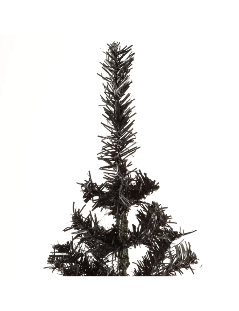 imagem de vidaXL Árvore de Natal fina 150 cm preto4