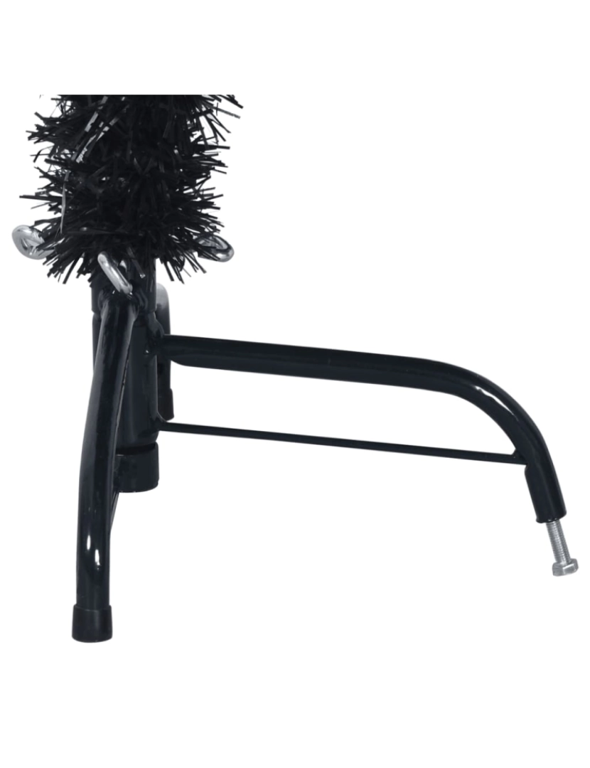 imagem de vidaXL Meia árvore de Natal artificial com suporte 150 cm PVC preto8