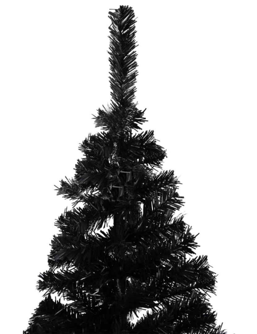 imagem de vidaXL Árvore Natal artificial pré-iluminada c/ bolas 240cm PVC preto4