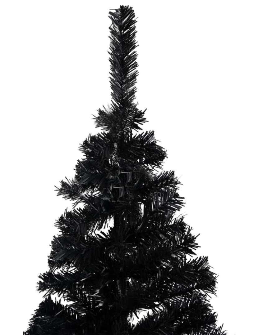 imagem de vidaXL Árvore Natal artificial pré-iluminada c/ bolas PVC preto3