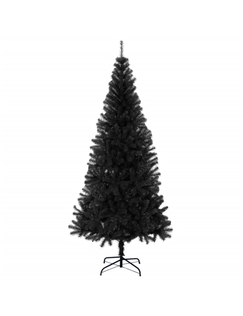 imagem de vidaXL Árvore de Natal artificial com suporte 180 cm PVC preto3