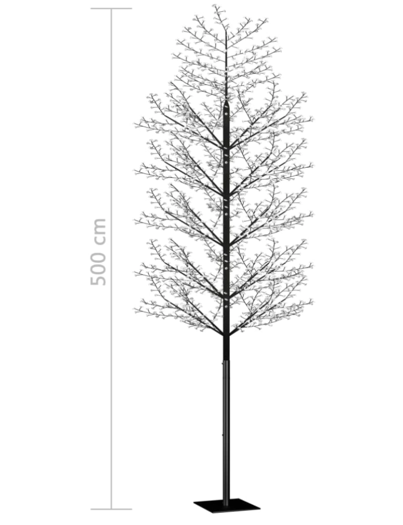 imagem de vidaXL Árvore de Natal 2000 luzes LED flor cerejeira luz azul 500 cm11